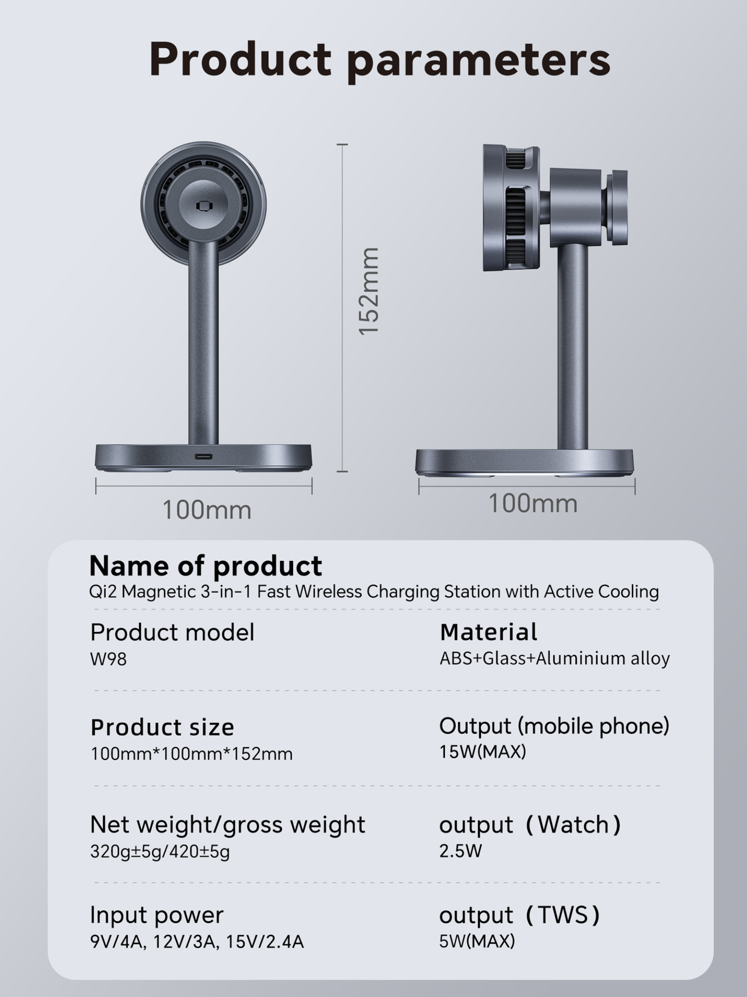 3 in 1 Magnetic Charger with cooling!