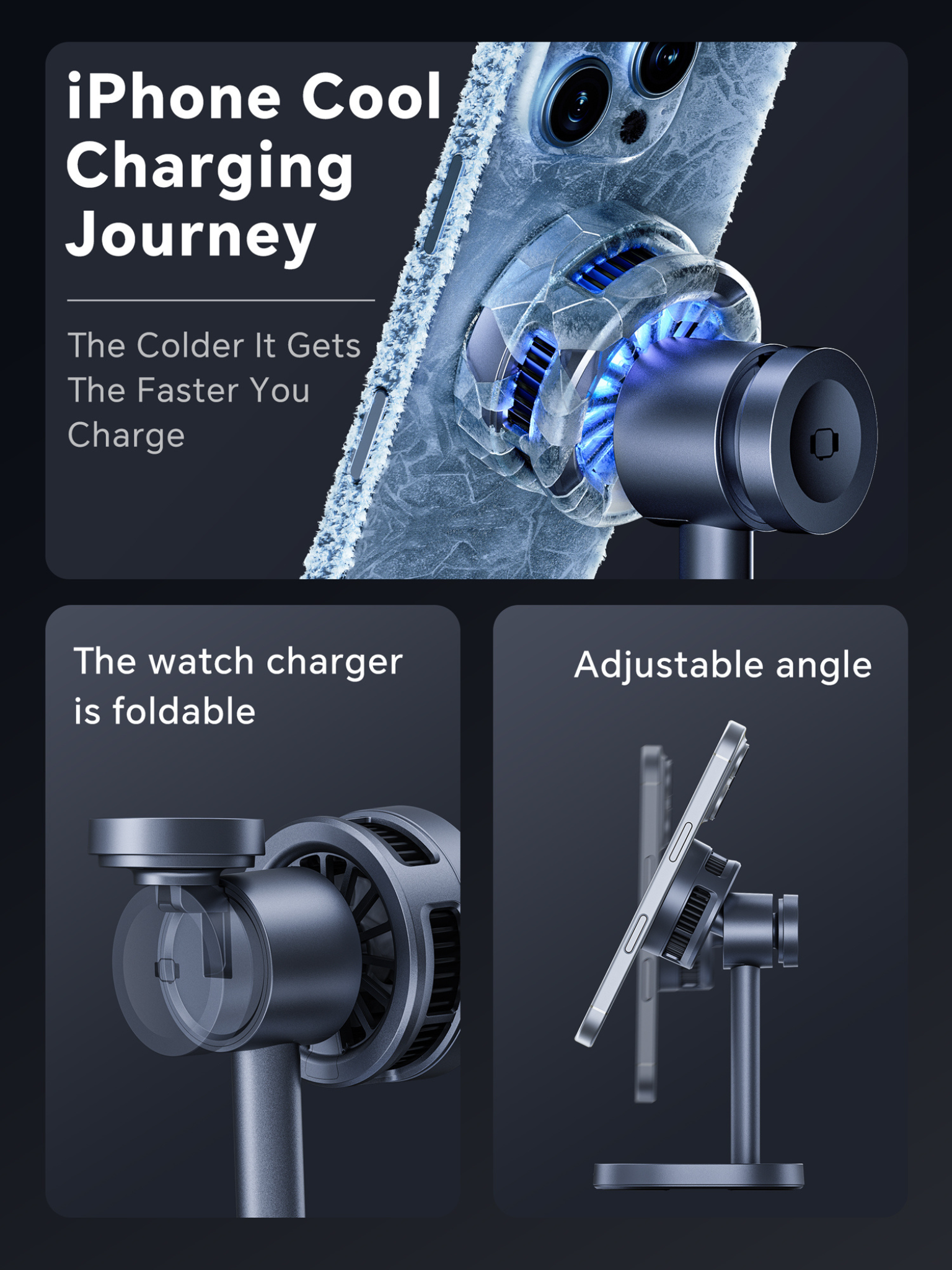 3 in 1 Magnetic Charger with cooling!