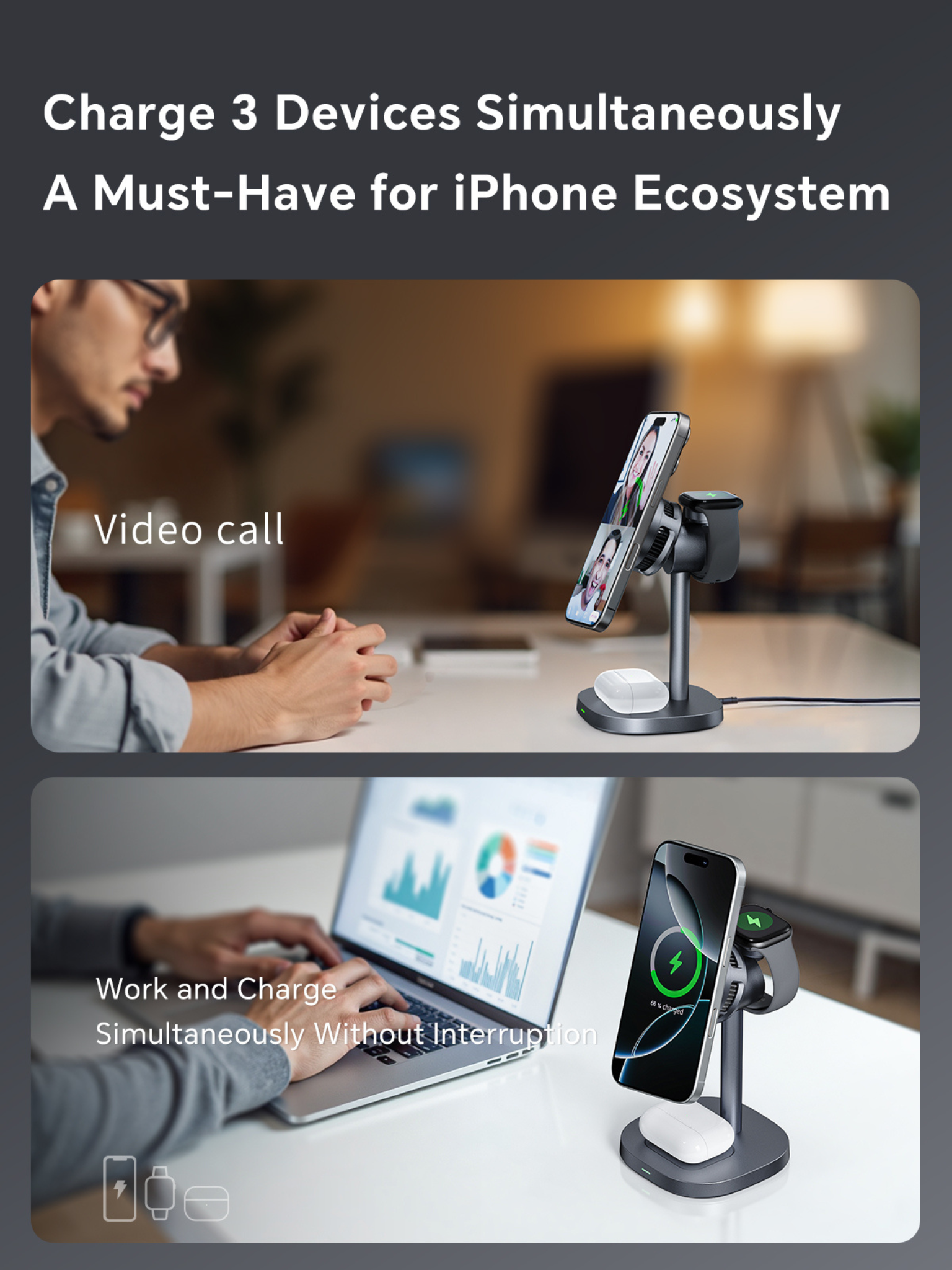 3 in 1 Magnetic Charger with cooling!